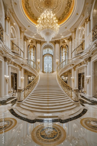 Regal Elegance: A Majestic Entrance Hall Capturing Opulence and Timeless Luxury