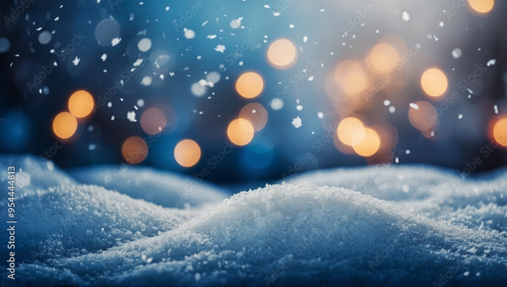 Christmas blue background with snow Christmas blue background with snow