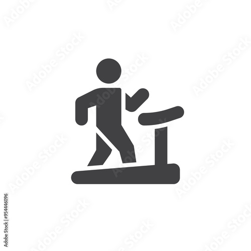 Man on treadmill vector icon