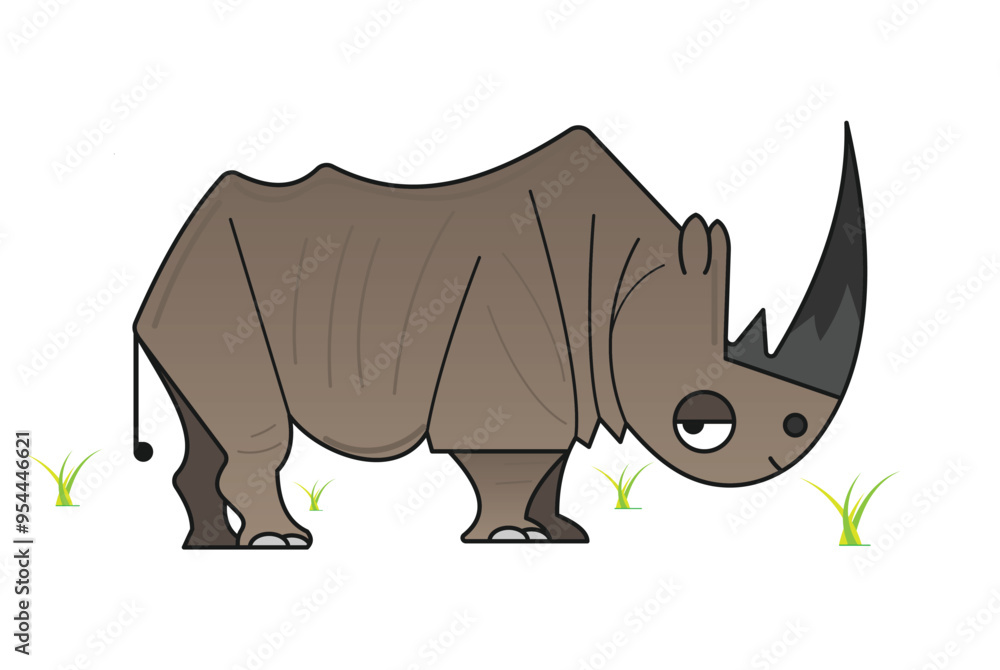 Fototapeta premium rhino cartoon isolated on white
