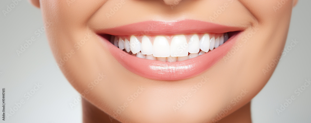 Bright white smile of a young woman Bright white smile of a young woman
