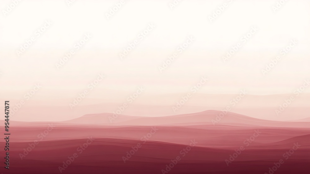 Abstract Pink and White Landscape with Wavy Lines Abstract Pink and White Landscape with Wavy Lines
