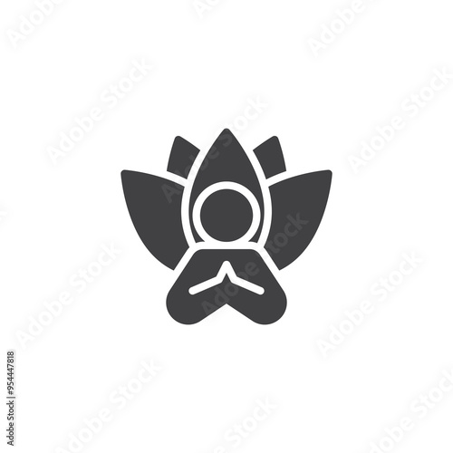 Yoga meditation vector icon