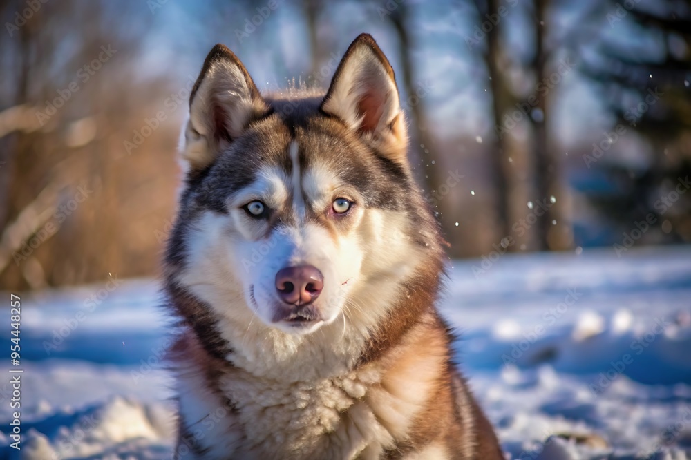 Obraz premium Siberian Husky in the Snow