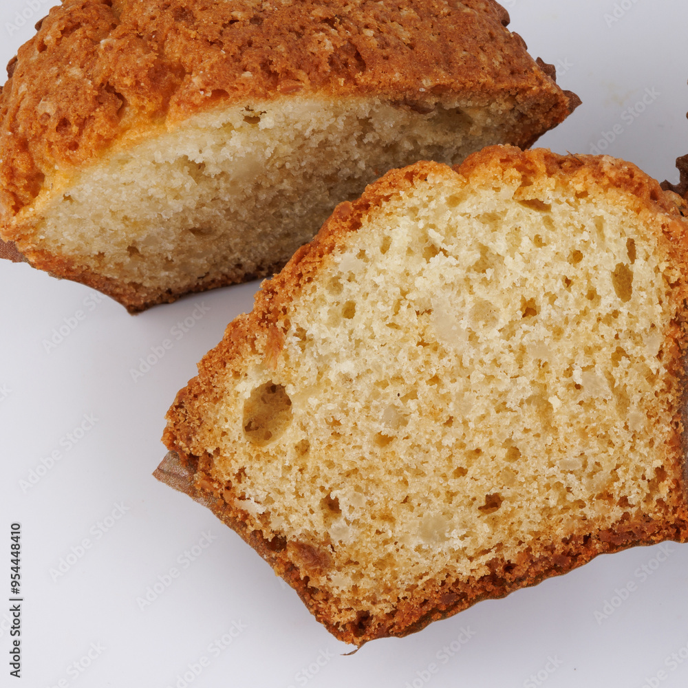 Cut muffin on a white background. Cut muffin on a white background.