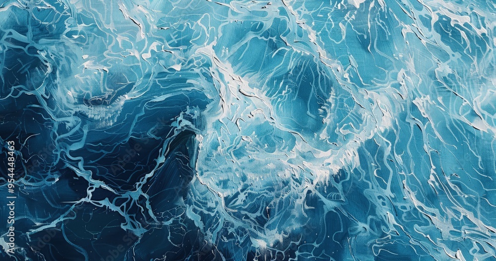 Fototapeta premium A vibrant depiction of ocean waves showcasing fluid motion and color depth.