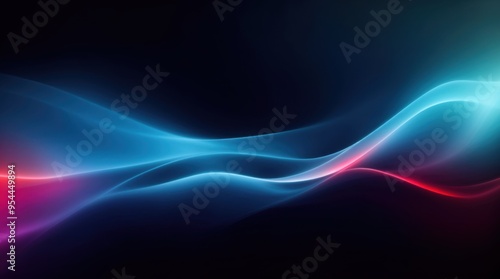 Abstract imagery of blue and purple lights moving on dark background 