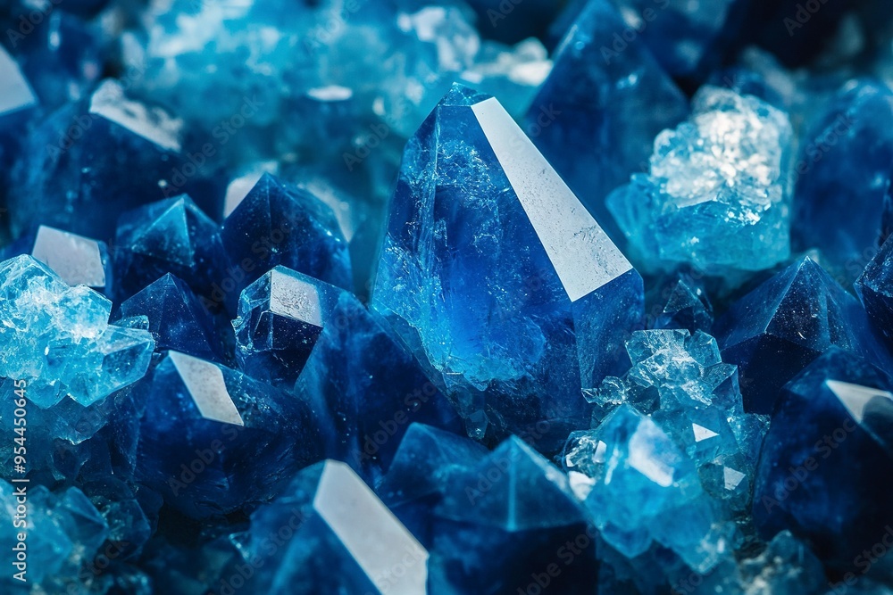 Blue Crystal Mineral Stone. Gems. Mineral crystals in the natural environment. Texture of precious and semiprecious stones. Seamless background with copy space colored shiny surface. Generative Ai Blue Crystal Mineral Stone. Gems. Mineral crystals in the natural environment. Texture of precious and semiprecious stones. Seamless background with copy space colored shiny surface. Generative Ai