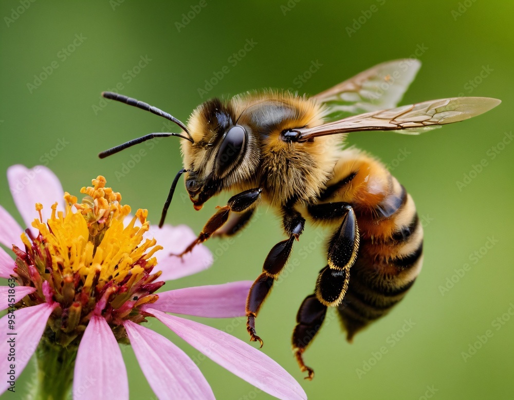 bee on flower bee eating nectar bee seeping. Ai generated image bee on flower bee eating nectar bee seeping. Ai generated image