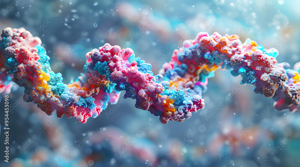 Human DNA system cell structure in medical science graphic style color rainbow on white background. Genetic material makes up living thing. Realistic biotechnology. Gene is helix biotech, biology. Human DNA system cell structure in medical science graphic style color rainbow on white background. Genetic material makes up living thing. Realistic biotechnology. Gene is helix biotech, biology.