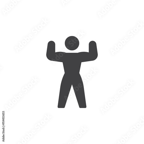 Person standing with a strong posture vector icon