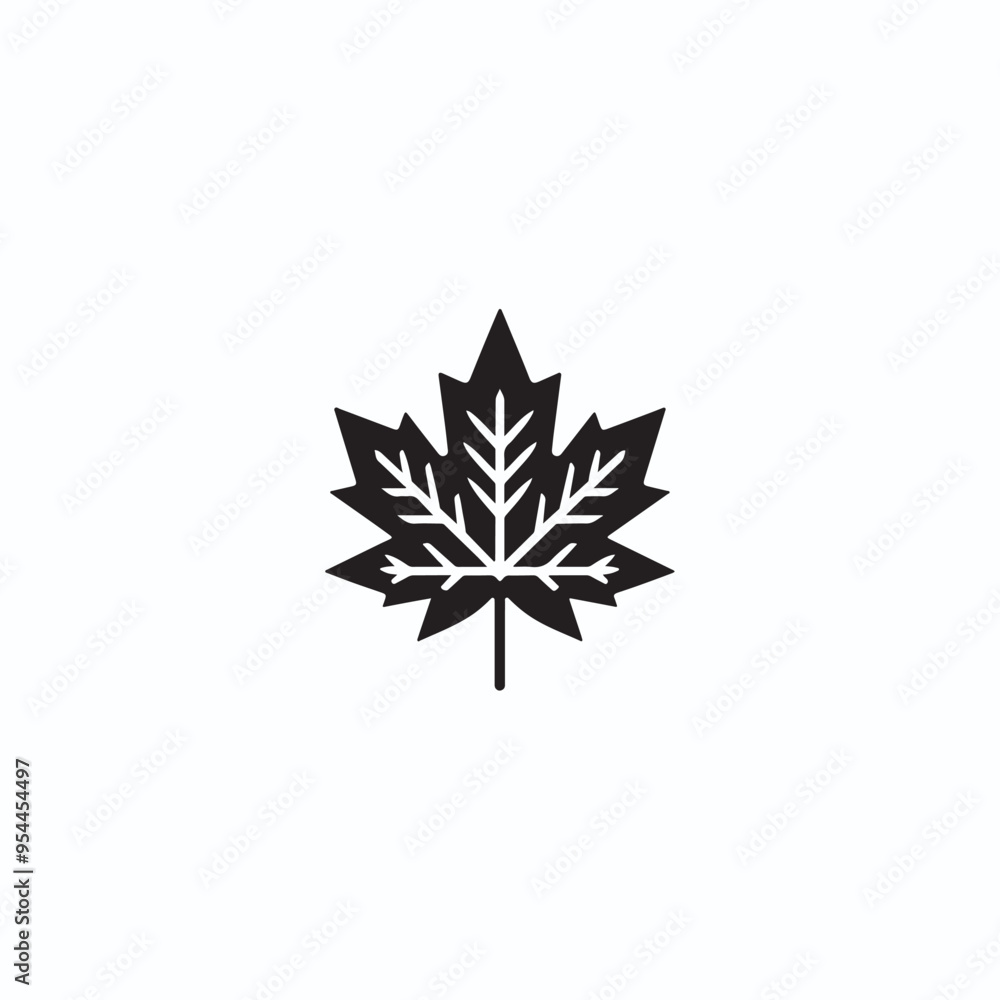 silhouette vector maple leaf icon silhouette vector maple leaf icon