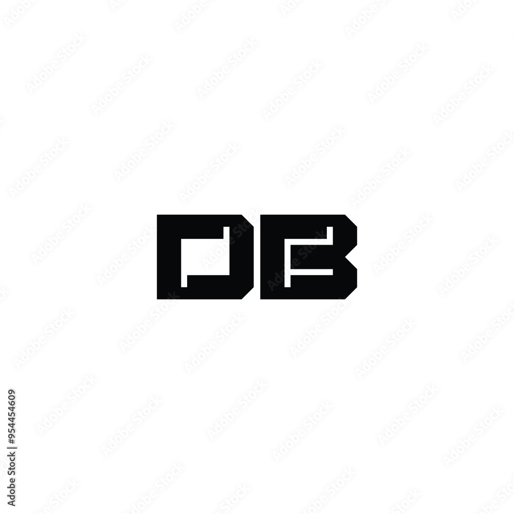Obraz premium DB monogram logo design letter text name symbol monochrome logotype alphabet character simple logo