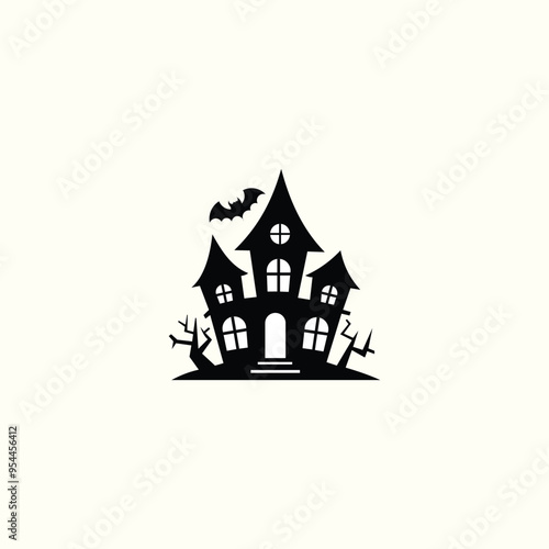 Vector art Ghost House of Halloween day 