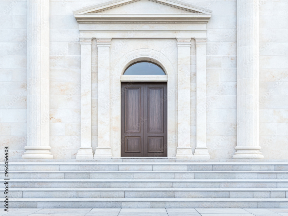 A church facade with natural day lighting A church facade with natural day lighting