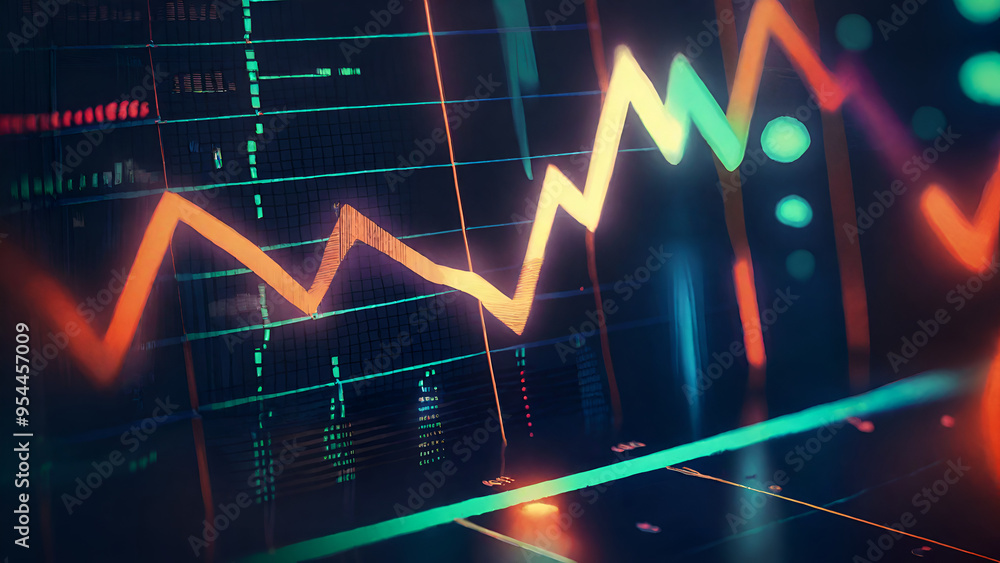 Stock market trading investment candlestick graph. Finance and economy concept Stock market trading investment candlestick graph. Finance and economy concept