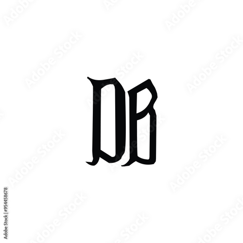 DB monogram logo design letter text name symbol monochrome logotype alphabet character simple logo