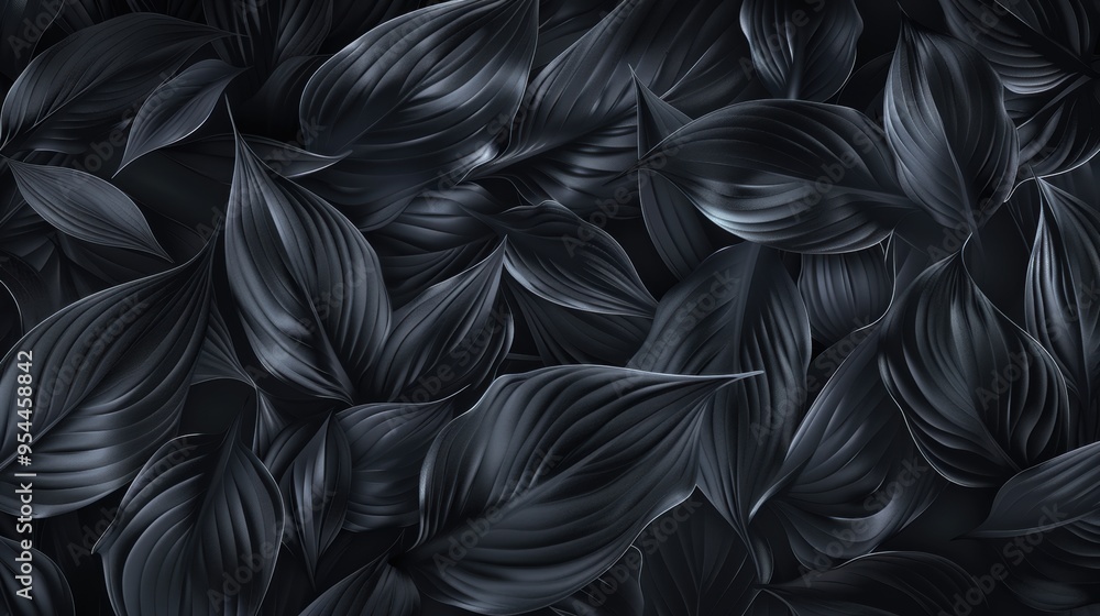 Stylishly designed abstract leaves. The leaves are drawn in dark black, creating a luxurious and elegant feel. Stylishly designed abstract leaves. The leaves are drawn in dark black, creating a luxurious and elegant feel.
