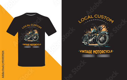 Bild auf Leinwand Local Custom Vintage Motorcycle Design T-shirt