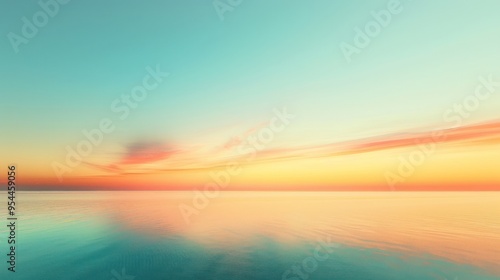 a vast, clear sky at sunrise, with soft, warm colors spreading across the horizon.