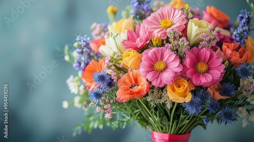 Wallpaper Mural Colorful Summer Bouquet of Flowers with Green Foliage Torontodigital.ca