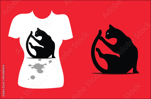 Cat icon vector t shirt design. Cat lover Vector art illustration. T-shirt