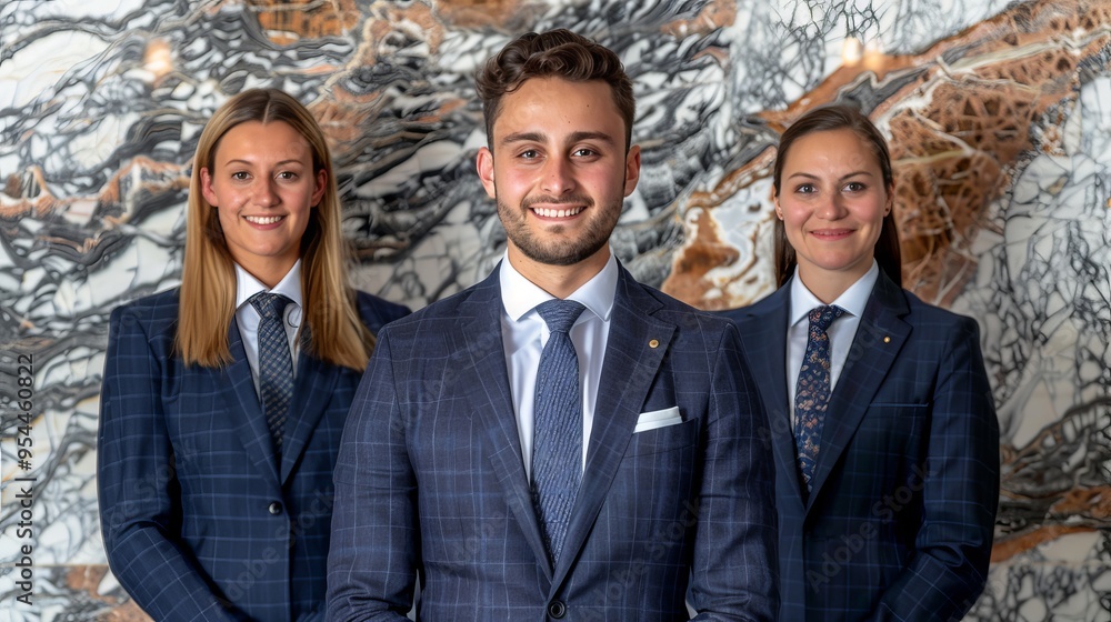 Professional front desk staff providing outstanding service and support at the hotel for guests Professional front desk staff providing outstanding service and support at the hotel for guests