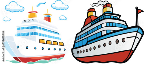 Cruise Ship vector art 