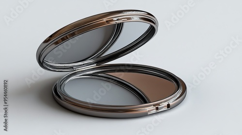 Compact Mirror Open With Silver Metal Frame