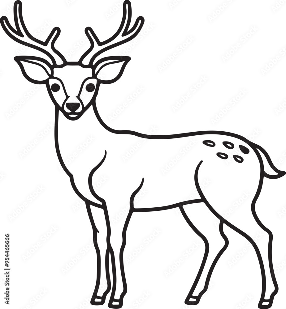 A silhouette of a deer with horns, set against a vibrant green background, showcasing elegant vector art design A silhouette of a deer with horns, set against a vibrant green background, showcasing elegant vector art design