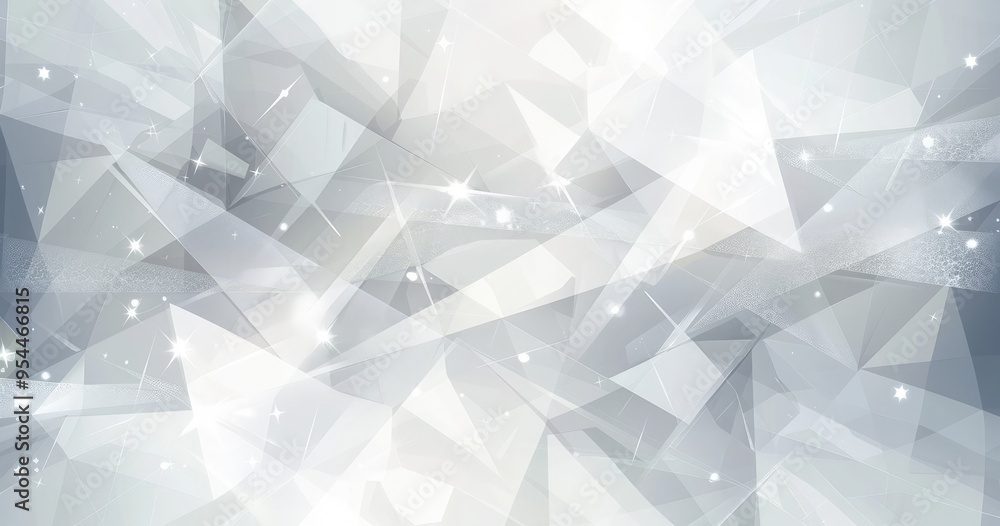 A geometric abstract background with light and sparkling effects in shades of gray and white. A geometric abstract background with light and sparkling effects in shades of gray and white.