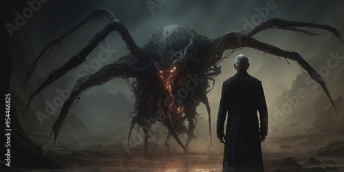 A sinister, ethereal Nebula Drifter, its form twisting and contorting in the void, exuding a palpable sense of dread.