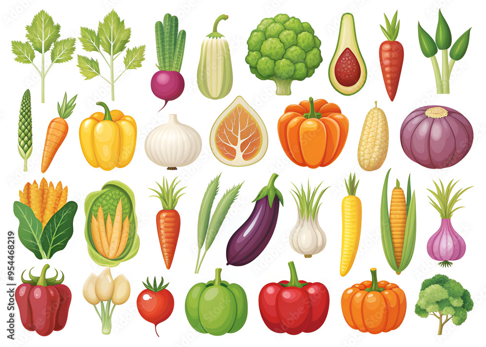 set of different vegetables, vector illustration set of different vegetables, vector illustration