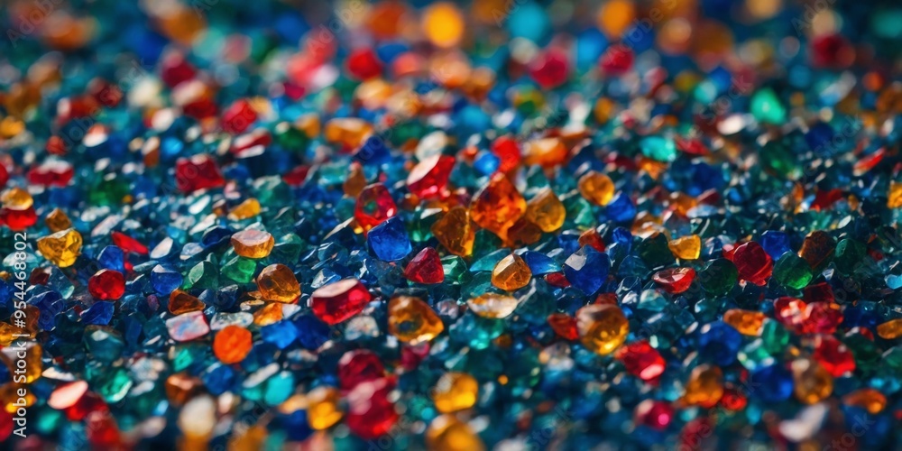 New material from recycled crushed plastic. New material from recycled crushed plastic.