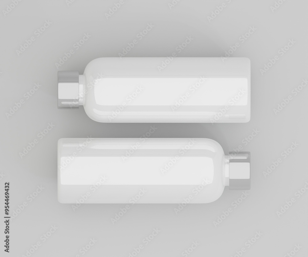 White water bottle mockup on an off white background White water bottle mockup on an off white background