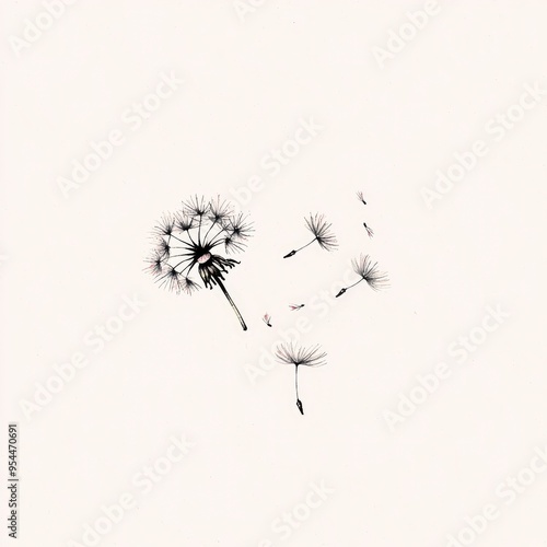 Wallpaper Mural Dandelion Seeds Floating in the Wind Torontodigital.ca