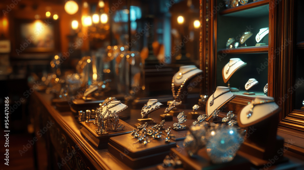 Ultra-realistic close-up of a local jewelry shop, with beautiful handcrafted pieces displayed Ultra-realistic close-up of a local jewelry shop, with beautiful handcrafted pieces displayed