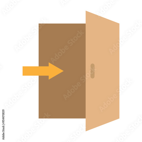 Emergency Exit Vector Flat Icon Design
