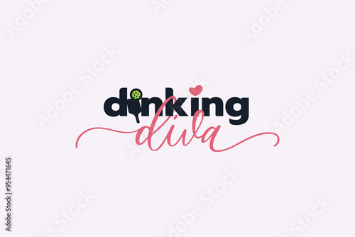 dinking diva lettering for t shirt, sticker, logo, merchandise, banner, etc.