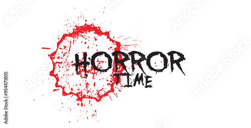 horror time sign on white background	
