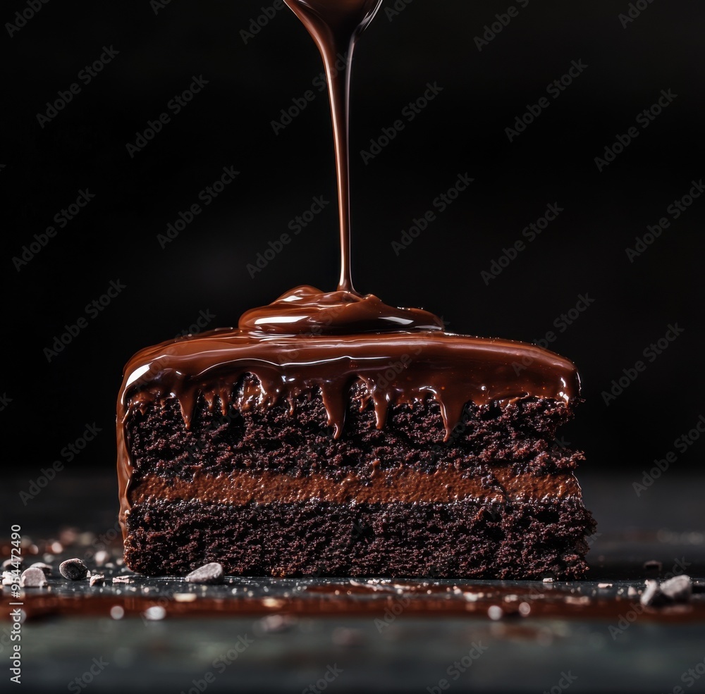 Obraz premium chocolate cake on a dark background