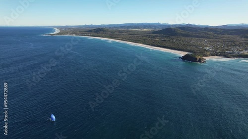 Maggies Beach And Norries Headland, New South Wales, Australia - Aerial Panoramic photo