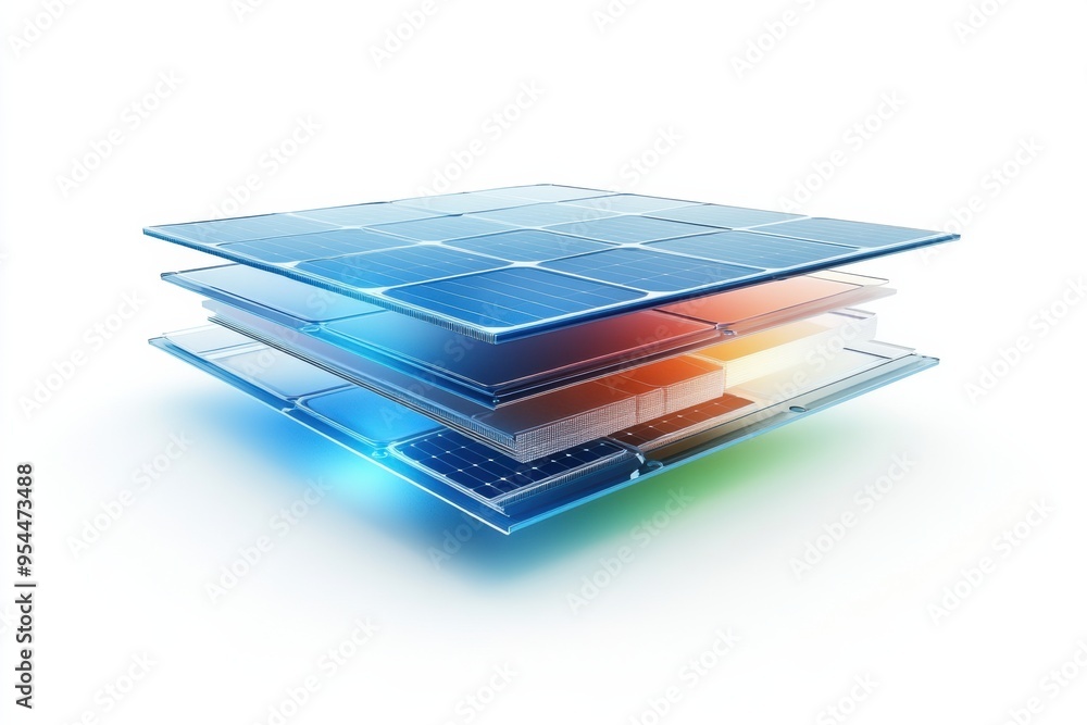 A cross section of solar cell showcasing its layered structure and components, emphasizing its innovative design and functionality. A cross section of solar cell showcasing its layered structure and components, emphasizing its innovative design and functionality.