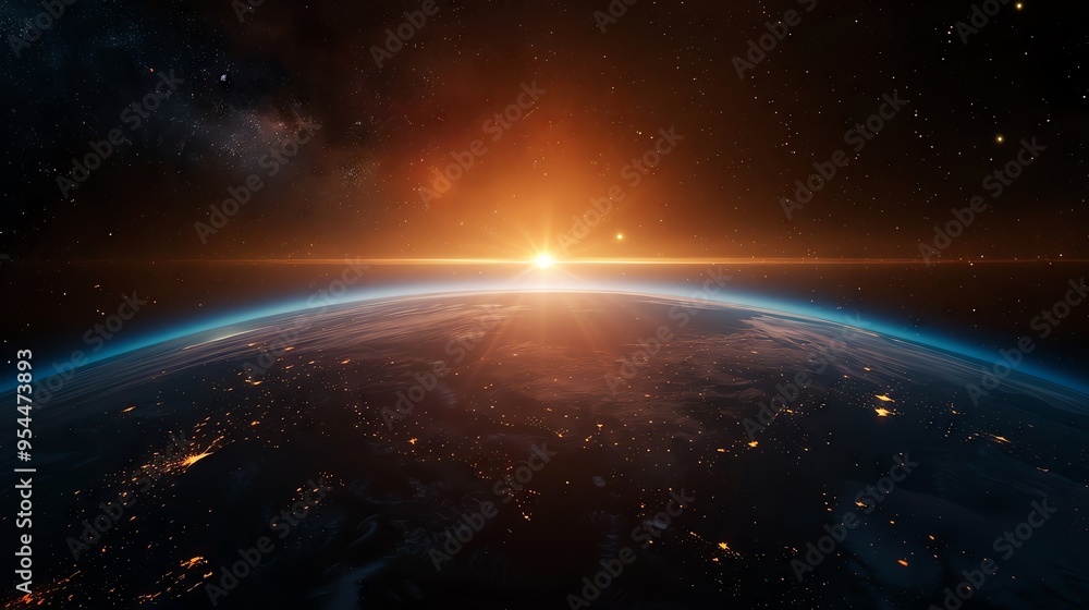 Fototapeta premium Visionary concept with space exploration and innovation