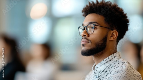 Graduate student participating in an interactive university seminar, immersive digital classroom with global peers, advanced learning experience, Interactive University Graduate