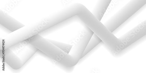 Abstract grey and white 3d stripes geometric minimal background. Vector design