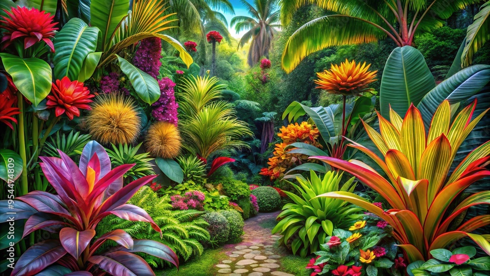 vibrant yellow bush garden design for a tropical and exotic atmosphere, with a whimsical and playful mood, lively and dynamic style, vibrant yellow bush garden design for a tropical and exotic atmosphere, with a whimsical and playful mood, lively and dynamic style,