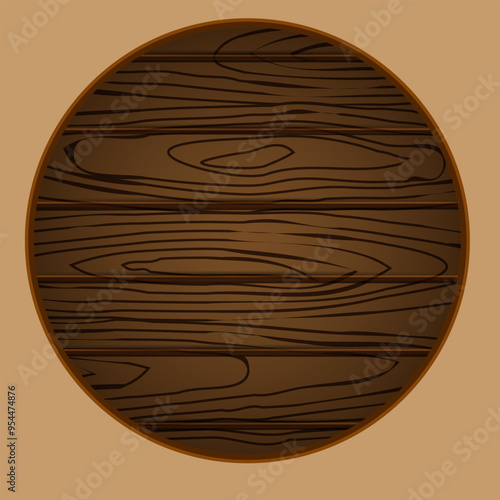 realistic imitation of wood texture on a round shape