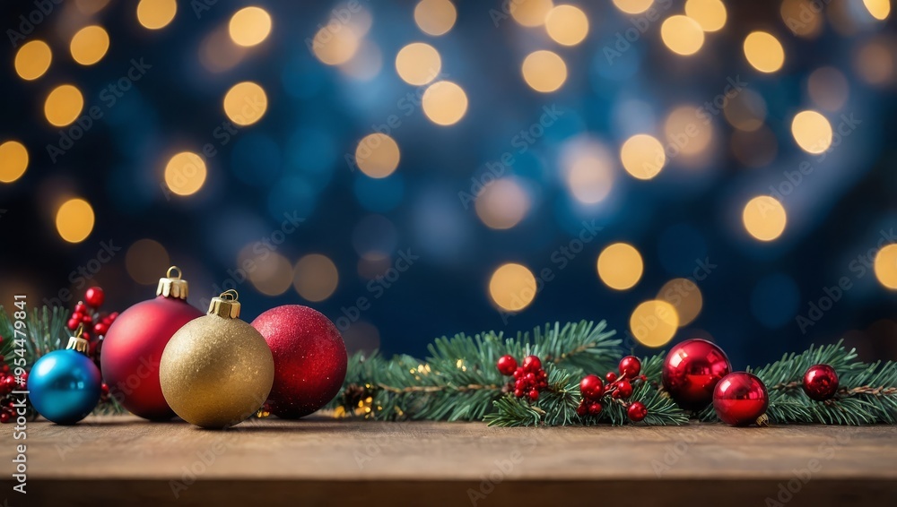 Christmas time and desk of free space for your decoration Christmas time and desk of free space for your decoration