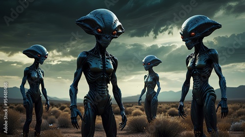 Aliens outdoors fantasy nature.